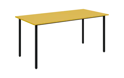 JSB 160N Jídelní stůl 1600 x 800 mm, deska žlutá odio / podnož černá